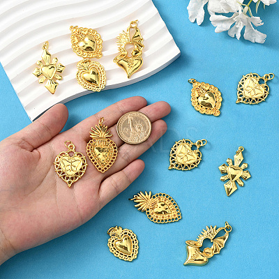 12Pcs 6 Styles Alloy Pendants FIND-SC0017-32-1