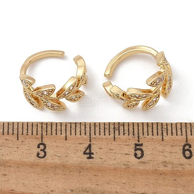 Brass Micro Pave Clear Cubic Zirconia Cuff Earrings X-EJEW-I249-11G-1