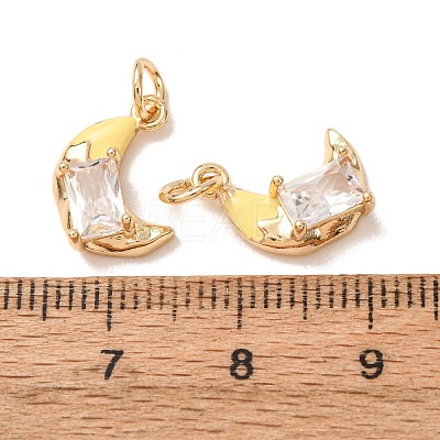 Brass Pave Clear Cubic Zirconia with Enamel Charms CU-K002-47G-M-1