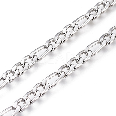 Tarnish Resistant 304 Stainless Steel Figaro Chain CHS-M003-12P-A-1