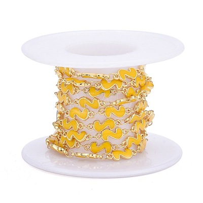 Handmade Alloy Enamel S Shape Link Chains ENAM-F138-05C-RS-1