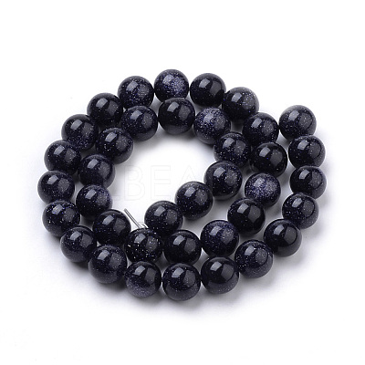 Synthetic Blue Goldstone Beads Strands X-G-S259-41-8mm-1