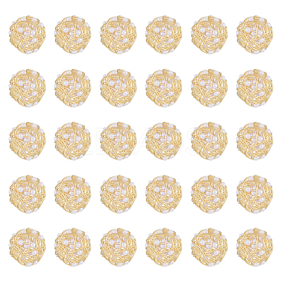 Wire Wrapped Acrylic Beads KK-DC0002-98-1