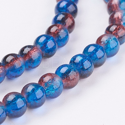 Crackle Glass Beads Strands X-CCG-Q002-6mm-12-1
