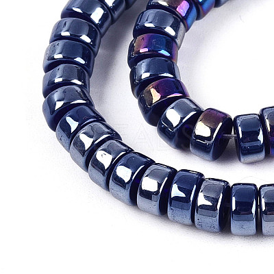 AB Color Plated Opaque Glass Beads Strands GLAA-T026-3x6mm-P09-1