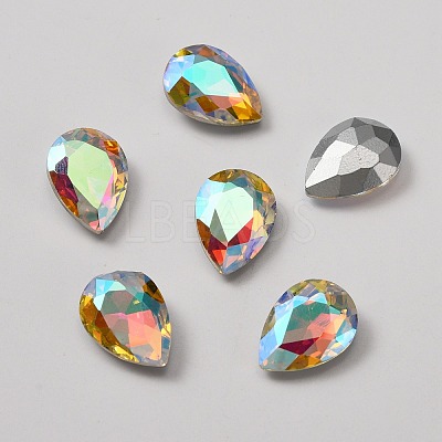 Glass Rhinestone Cabochons RGLA-WH0005-09A-1