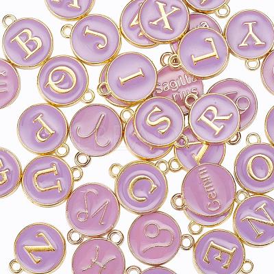 2 Sets 2 Styles Golden Plated Alloy Enamel Charms ENAM-YW0001-28B-1