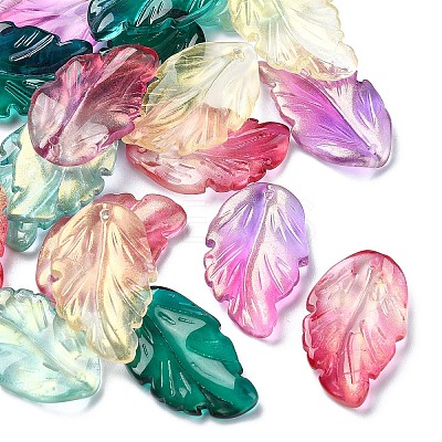 Handmade Transparent Czech Lampwork Pendants LAMP-YW0001-15M-1