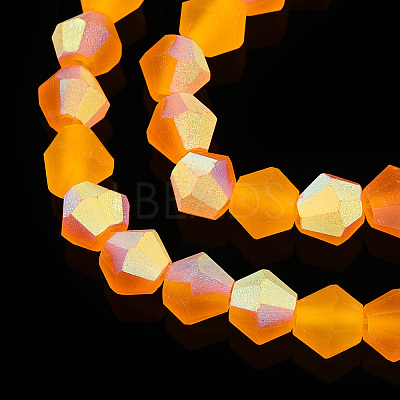 Imitate Austrian Crystal Bicone Frosted Glass Beads Strands EGLA-A039-T6mm-MB23-1