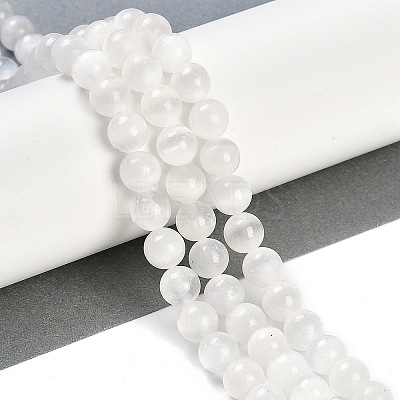 Natural Selenite Beads Strands G-G167-A01-01-1