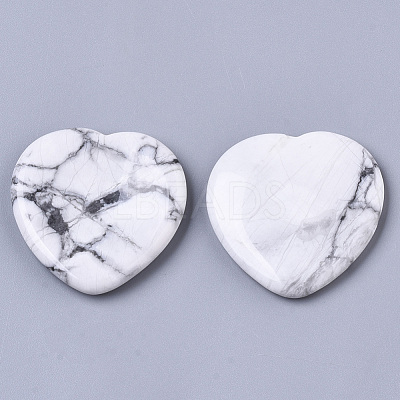 Natural Howlite Thumb Worry Stone G-N0325-01I-1
