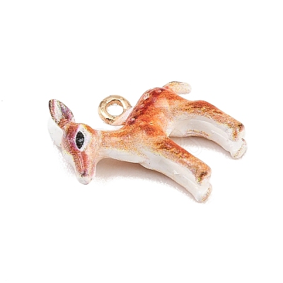 Animal Alloy Enamel Pendants ENAM-P264-03A-G-1