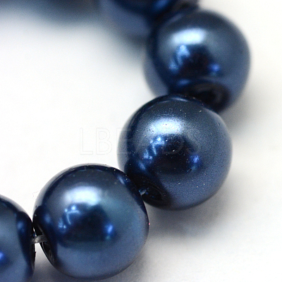 Baking Paint Pearlized Glass Pearl Round Bead Strands HY-Q003-4mm-15-1