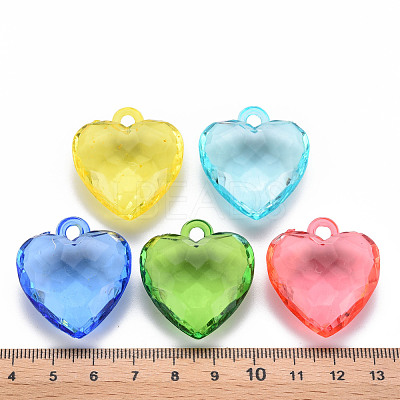Transparent Acrylic Pendants TACR-T024-03B-1