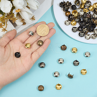 160Pcs 4 Colors Brass Studs Rivets KK-GF0001-23A-1