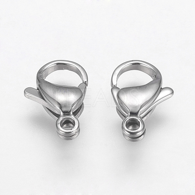 Tarnish Resistant 304 Stainless Steel Lobster Claw Clasps Hand Polished STAS-F125-13x8mm-P-1