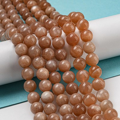 Round Natural Sunstone Beads Strands X-G-F222-33-8mm-1-1