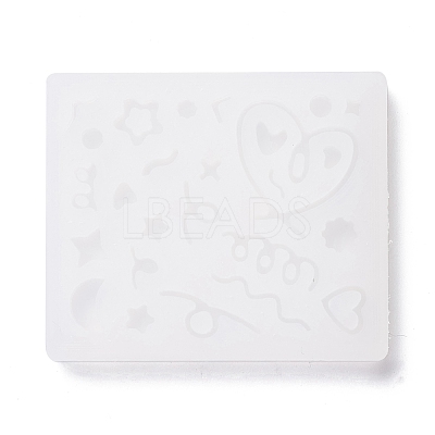 Line & Flat Round & Heart & Star & Flower & Moon Filling Silicone Molds X-DIY-M029-08-1