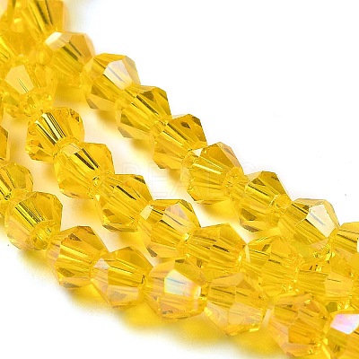 Transparent Electroplate Glass Beads Strands GLAA-F029-4mm-A22-1
