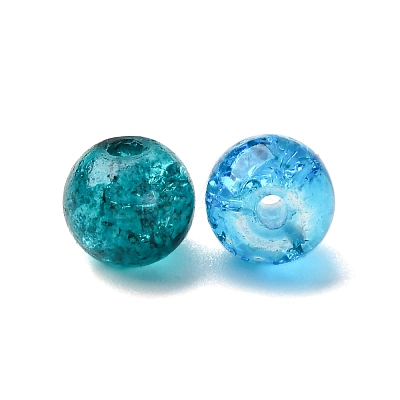 Baking Paint Crackle Glass Beads DGLA-X0006-6mm-11-1