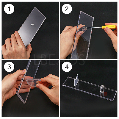 2 Sets 2 Colors Acrylic Knife Display Easel Stands ODIS-GL0001-04-1