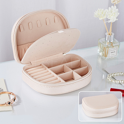 Waterproof Imitation Leather Jewelry Storage Bag with Zipper PW-WG10316-03-1