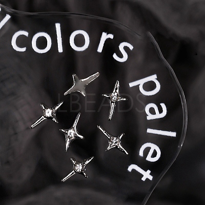 Star Alloy Rhinestone Cabochons MRMJ-WH0075-114-21-1