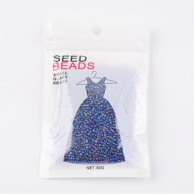 Round Transparent Colors Rainbow Glass Seed Beads X-SEED-A007-2mm-168-1