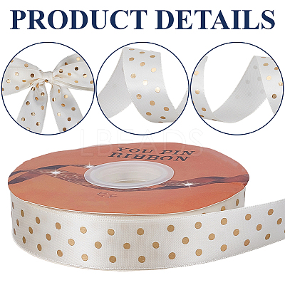 Gold Stamping Polka Dot Polyester Printed Ribbon OCOR-CY0003-70-1