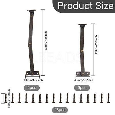 12 Sets 2 Styles Iron Box Support Stands FIND-GL0001-74-1