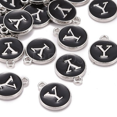 Platinum Plated Alloy Charms X-ENAM-S118-02Y-P-1