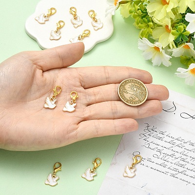 10Pcs Alloy Enamel Pendant Decorations HJEW-YW00355-1