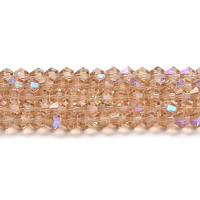 Transparent Electroplate Glass Beads Strands EGLA-A039-T6mm-L12-1