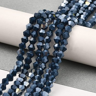 Opaque Solid Color Electroplate Glass Beads Strands LS-GLAA-F029-P4mm-A09-1