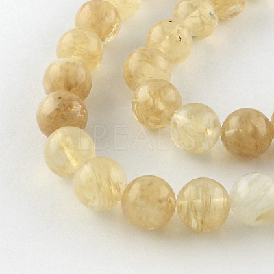 Coffee Watermelon Stone Glass Round Bead Strands G-R342-6mm-18-1