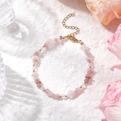 Natural Gemstone Chip Beaded Bracelets for Women BJEW-JB11742-1