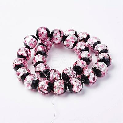 Handmade Silver Foil Glass Beads FOIL-E012-01A-1