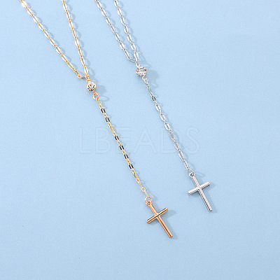 Alloy Crystal Rhinestone Cross Pendant Y Necklaces for Women WGC3C95-01-1