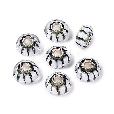 Handmade Lampwork & Brass Core European Beads LAMP-N044-01S-01-1