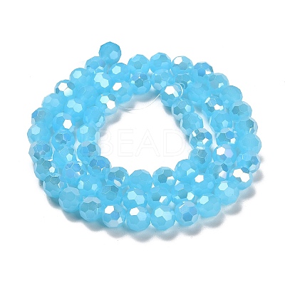 Imitation Jade Glass Beads Stands EGLA-A035-J8mm-B04-1