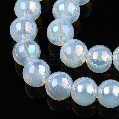 Electroplate Transparent Glass Beads Strands GLAA-T032-T8mm-AB14-1