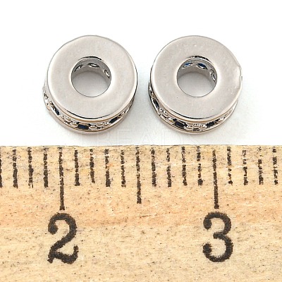 Rack Plating Brass Micro Pave Cubic Zirconia Spacer Beads KK-F089-39B-P06-1