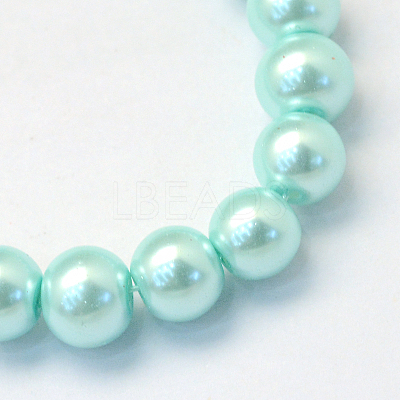 Baking Paint Pearlized Glass Pearl Round Bead Strands HY-Q003-6mm-45-1
