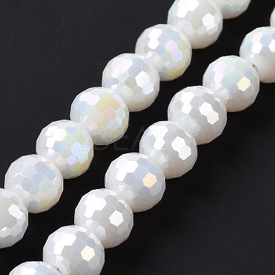 Electroplate Glass Beads Strands GLAA-E036-13E-1