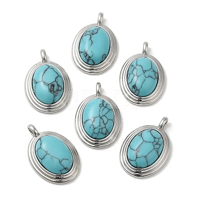 Synthetic Turquoise Pendants KK-M270-41P-03-1
