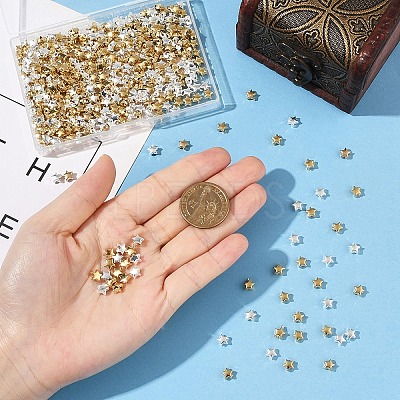 500Pcs 2 Colors CCB Plastic Beads CCB-YW0001-65-1