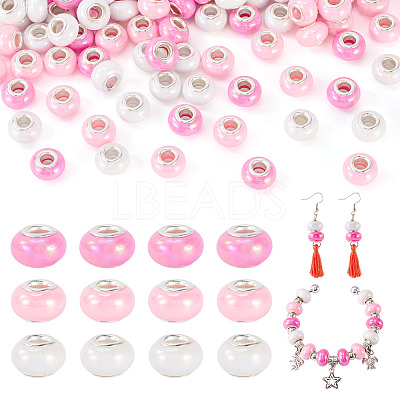 150Pcs Opaque Resin European Beads RESI-TA0004-61C-1