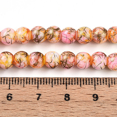 Baking Paint Glass Beads Strands X-DGLA-N003-6mm-B02-1