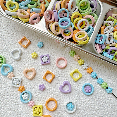 32Pcs 8 Colors Baking Paint Alloy Bead Frame FIND-SP0004-50C-1