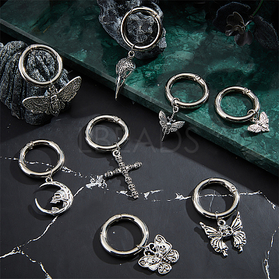 16Pcs 8 Style Cross/Butterfly/Moon Alloy Shoe Decoration HJEW-AB00624-1